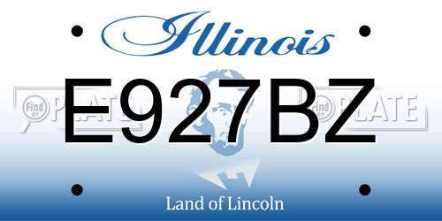 E927BZ Illinois License Plate