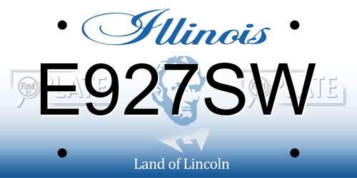 E927SW Illinois License Plate