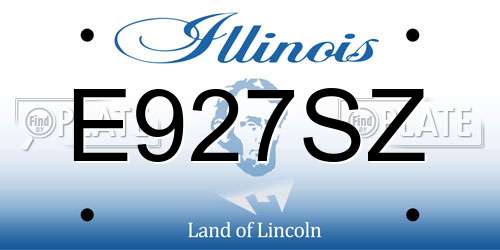 E927SZ Illinois License Plate