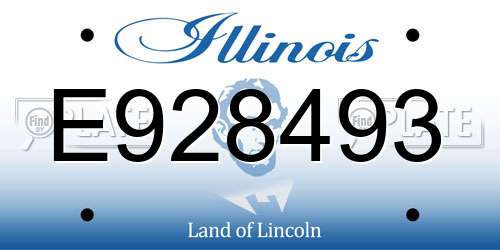 E928493 Illinois License Plate