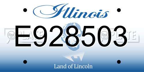 E928503 Illinois License Plate