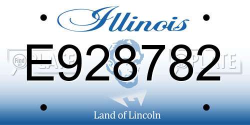 E928782 Illinois License Plate