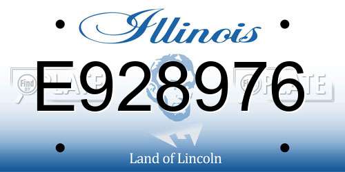 E928976 Illinois License Plate