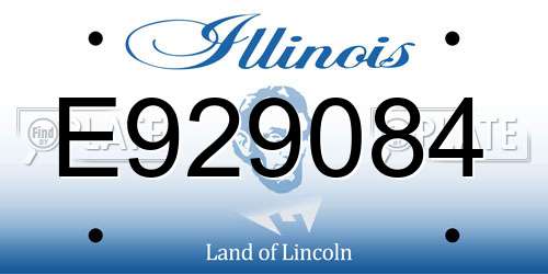 E929084 Illinois License Plate