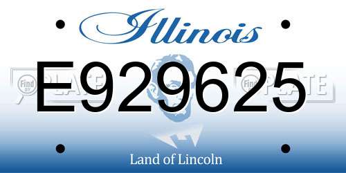 E929625 Illinois License Plate