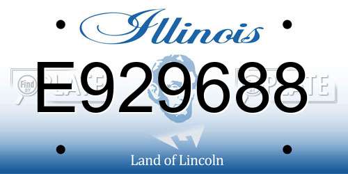 E929688 Illinois License Plate