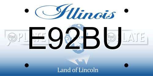 E92BU Illinois License Plate