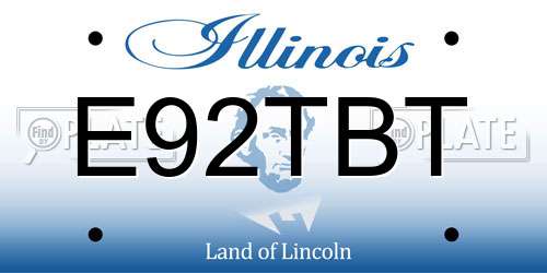 E92TBT Illinois License Plate