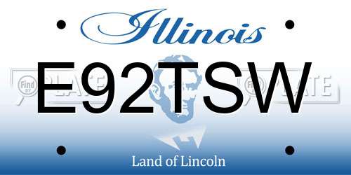 E92TSW Illinois License Plate