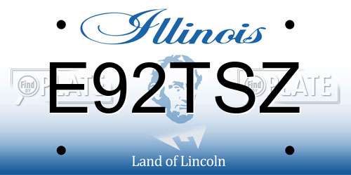 E92TSZ Illinois License Plate