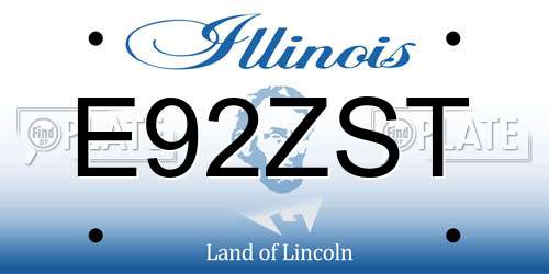 E92ZST Illinois License Plate