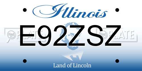 E92ZSZ Illinois License Plate