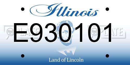 E930101 Illinois License Plate