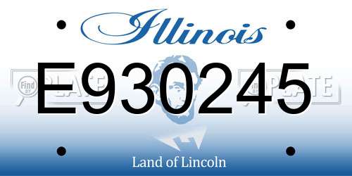 E930245 Illinois License Plate