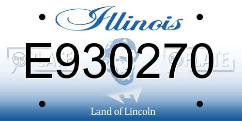 E930270 Illinois License Plate