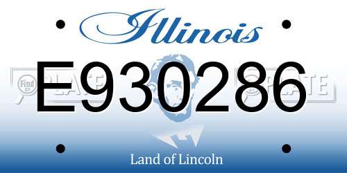 E930286 Illinois License Plate