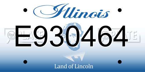 E930464 Illinois License Plate