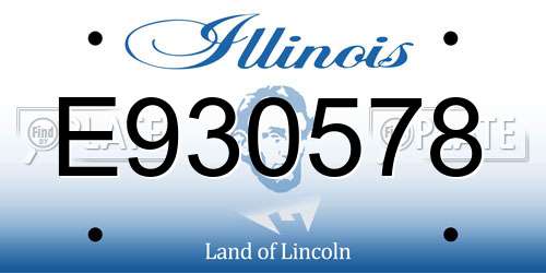 E930578 Illinois License Plate