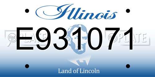 E931071 Illinois License Plate