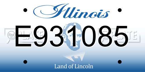 E931085 Illinois License Plate