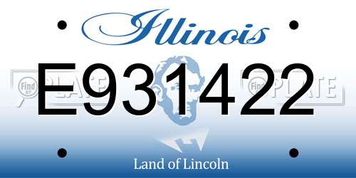 E931422 Illinois License Plate