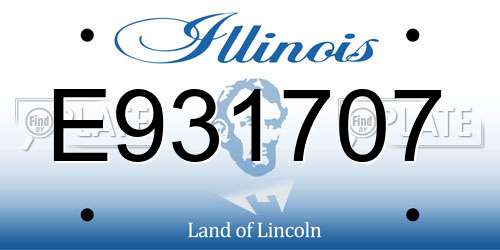 E931707 Illinois License Plate