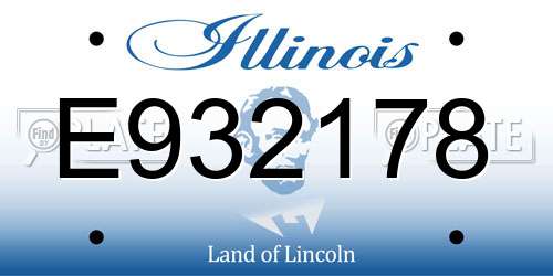 E932178 Illinois License Plate