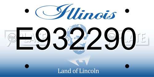E932290 Illinois License Plate