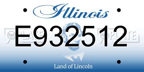 E932512 Illinois License Plate