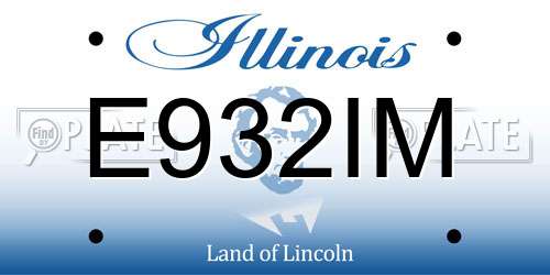 E932IM Illinois License Plate