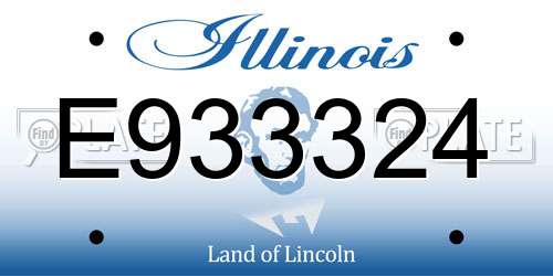 E933324 Illinois License Plate