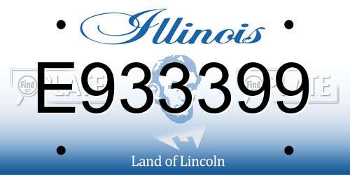 E933399 Illinois License Plate