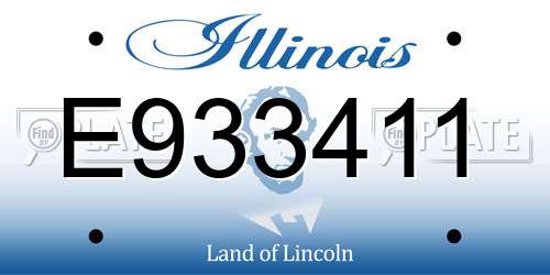 E933411 Illinois License Plate