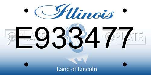 E933477 Illinois License Plate