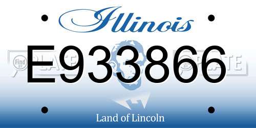 E933866 Illinois License Plate