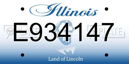E934147 Illinois License Plate