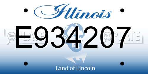 E934207 Illinois License Plate