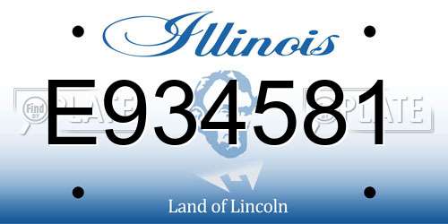 E934581 Illinois License Plate