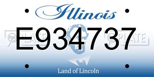 E934737 Illinois License Plate