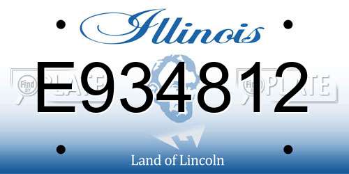E934812 Illinois License Plate