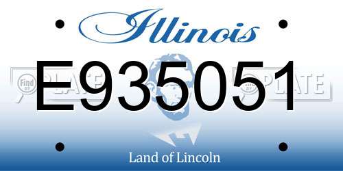 E935051 Illinois License Plate