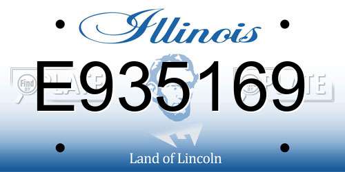 E935169 Illinois License Plate