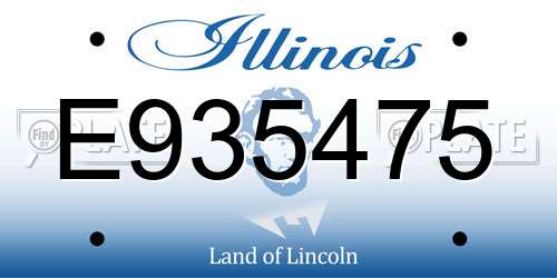 E935475 Illinois License Plate