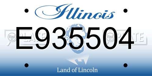 E935504 Illinois License Plate