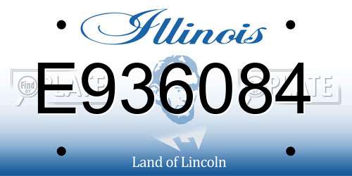 E936084 Illinois License Plate