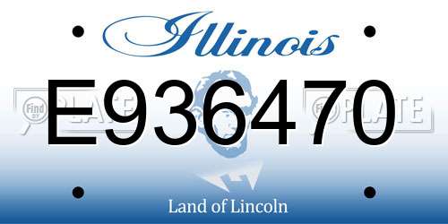 E936470 Illinois License Plate