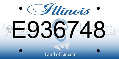 E936748 Illinois License Plate