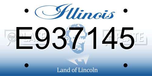 E937145 Illinois License Plate