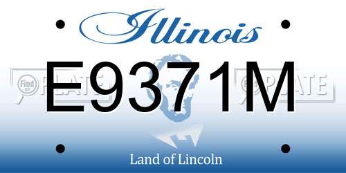 E9371M Illinois License Plate