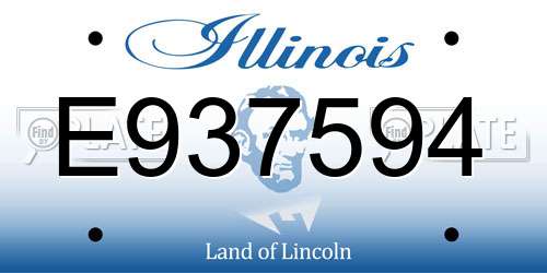 E937594 Illinois License Plate